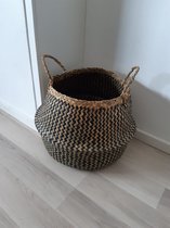 Opbergmand seagrass zigzag patroon. 35cm diameter- zeegras- home&lifestyle- manden- siermanden
