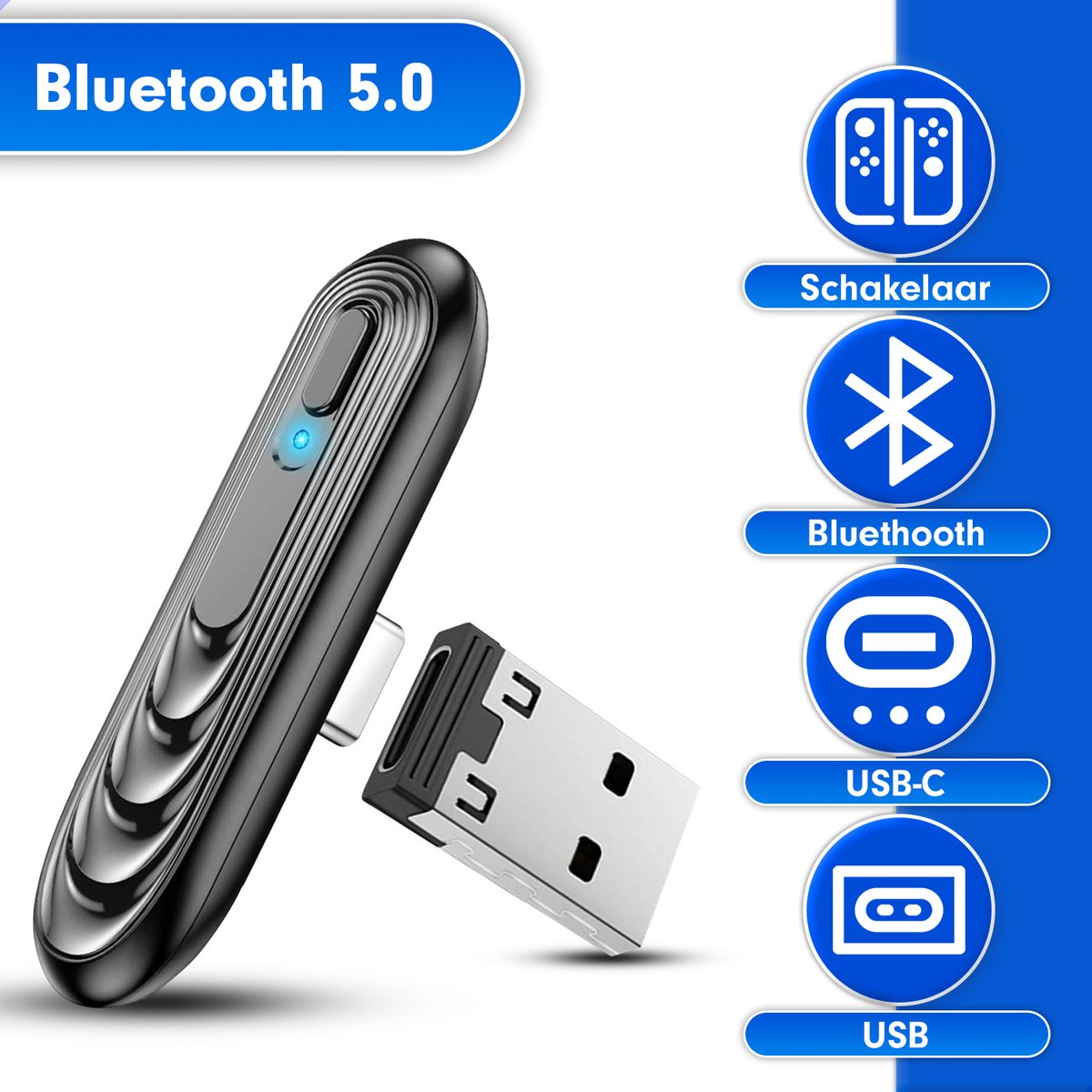 USB 5.4 Bluetooth Adapter, Connect And Use Bluetooth Stick For PC Laptop EDR Compatible With Windows 11/10/8.1/7