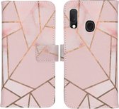 iMoshion Design Softcase Book Case Samsung Galaxy A20e hoesje - Pink Graphic