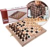Afbeelding van het spelletje No Peak 3 in 1 schaakbord - Schaakspel - Dammen - Backgammon - 3 in 1 schaakset
