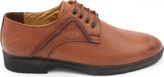 Mannenschoenen - Heren veterschoenen 1187 Cognac leer 40 | bol.com