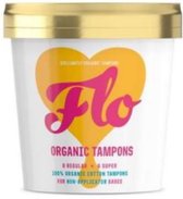 FLO | 16 organische tampons  (8 Regular - 8 Super) | biologisch katoen