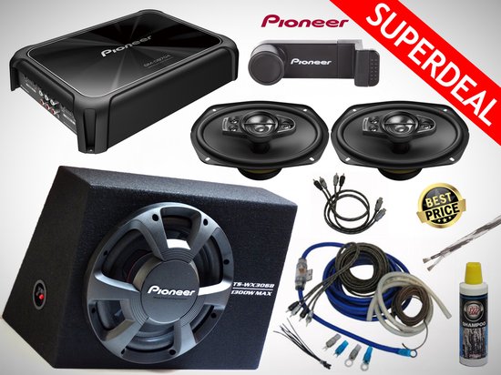 Kenia vallei Zich afvragen 1300W Pioneer Subwoofer + Pioneer 4-ch Versterker + Ovale Speakers +  Kabelset + Extra's | bol.com
