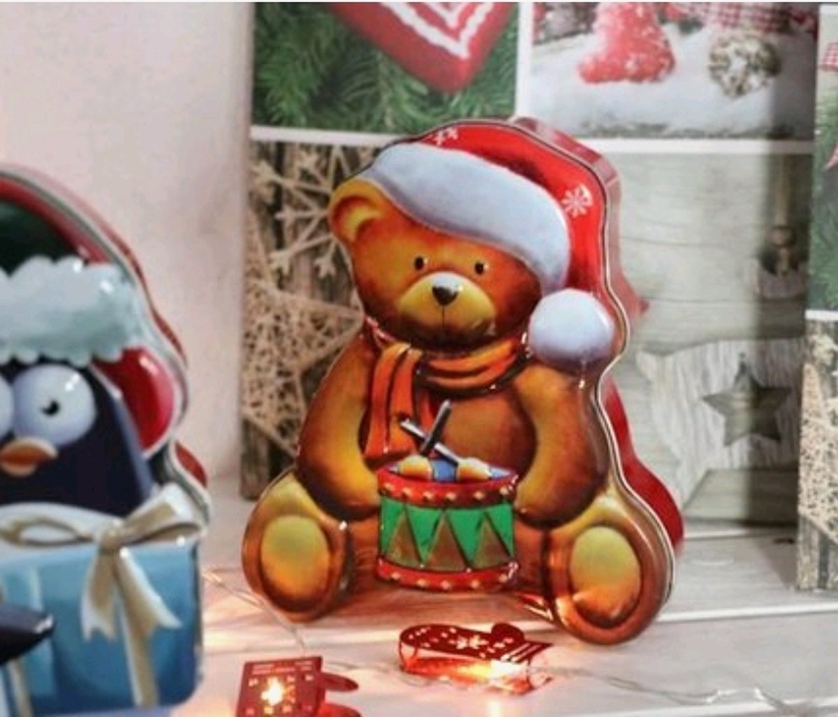 4 Stuks Kerst Koekjes Blikken Pentagram - Vijfstervormige Snoepblikken Voor Kerst, Halloween En Feesten