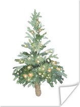Poster Kerstboom - Verlichting - Feest - 120x160 cm XXL - Kerstmis Decoratie - Kerstversiering - Kerstdecoratie Woonkamer - Kerstversiering - Kerstdecoratie voor binnen - Kerstmis