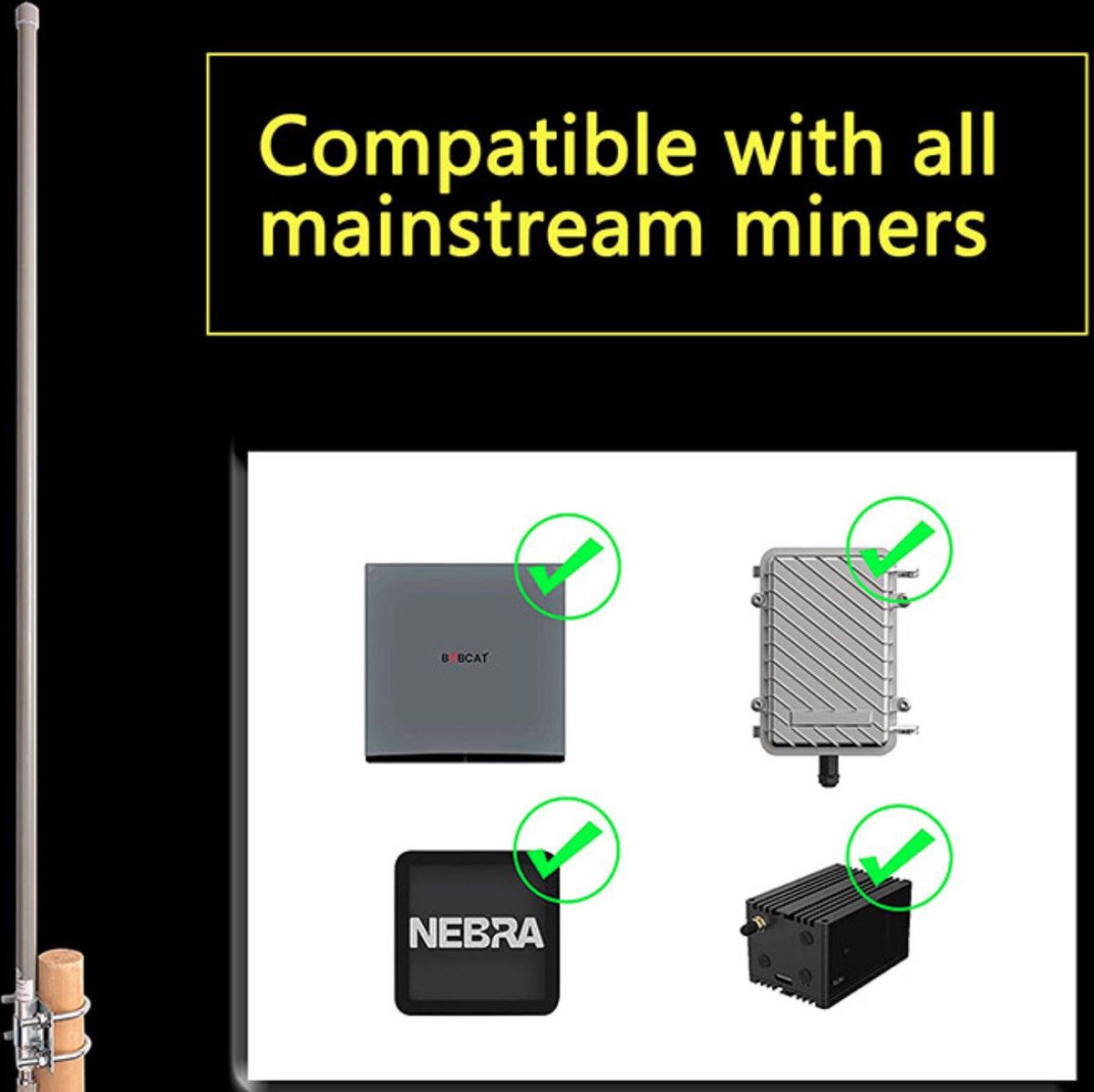 Helium antenne 8 DBI 868 mhz (EU) BUNDEL. INCLUSIEF: 7 meter kabel | bol