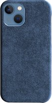 Alcanside Alcantara Backcover Hoesje - Geschikt voor iPhone 13 - Ocean Blue