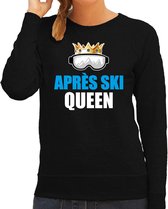 Apres ski trui Apres ski Queen zwart dames - Wintersport sweater - Foute apres ski outfit/ kleding/ verkleedkleding S