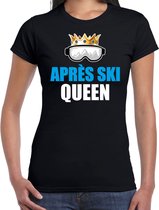Apres ski t-shirt Apres ski Queen zwart  dames - Wintersport shirt - Foute apres ski outfit/ kleding/ verkleedkleding XL
