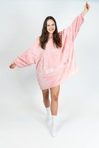 Wulfy Snuggie - Hoodie Deken - Deken met Mouwen – Hoodie Blanket - Fleece Deken – Fleece Plaid – Sherpa - Unisex - Roze