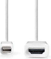 Mini DisplayPort-Kabel - DisplayPort 1.2 - Mini-DisplayPort Male - HDMI Connector - 21.6 Gbps - Vernikkeld - 2.00 m - Rond - PVC - Wit - Polybag