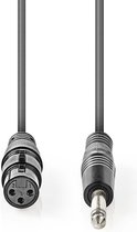 Nedis Ongebalanceerde Audiokabel - XLR 3-Pins Female - 6,35 mm Male - Vernikkeld - 10.0 m - Rond - PVC - Donkergrijs - Gift Box