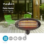 Nedis Patio Verwarmer - 2000 W - 3 Warmte Standen - Wandmontage - IP34 - Zwart