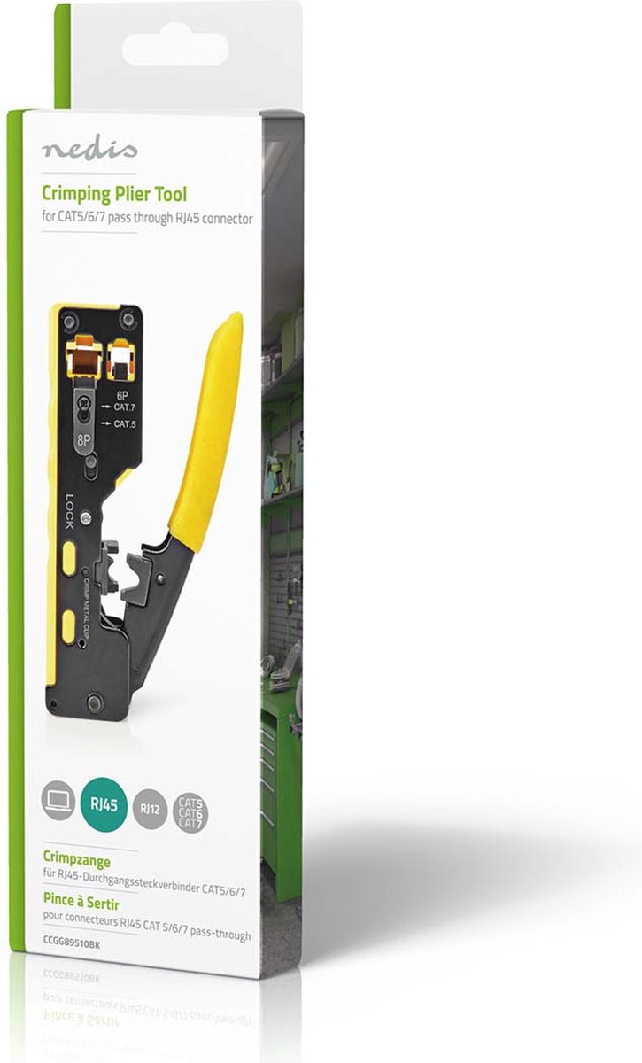 XUNTOP RJ45 Pass-Through Krimptang Met 20 Multifunctionele Vergulde