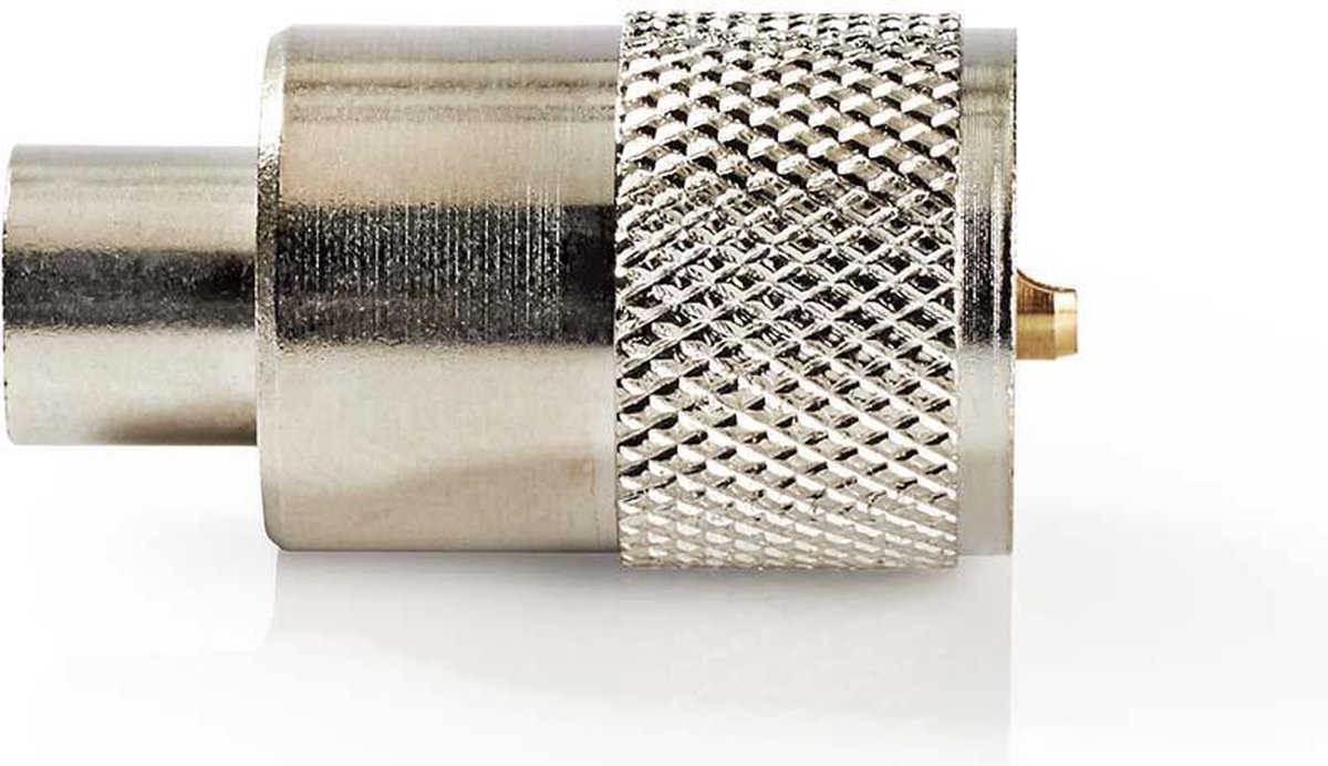 Nedis PL259-Connector - Recht - Male - Vernikkeld - 50 Ohm - Soldeer - Diameter kabelinvoer: 6.0 mm - Metaal - Zilver - 25 Stuks - Envelop