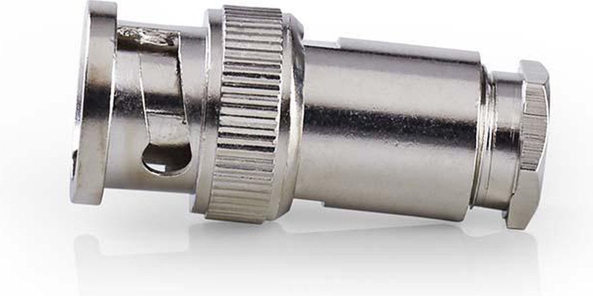 Nedis BNC-Kabelbeschermer - Recht - Male - Vernikkeld - 50 Ohm - Twist-On - Diameter kabelinvoer: 5.0 mm - Staal - Zilver - 25 Stuks - Polybag