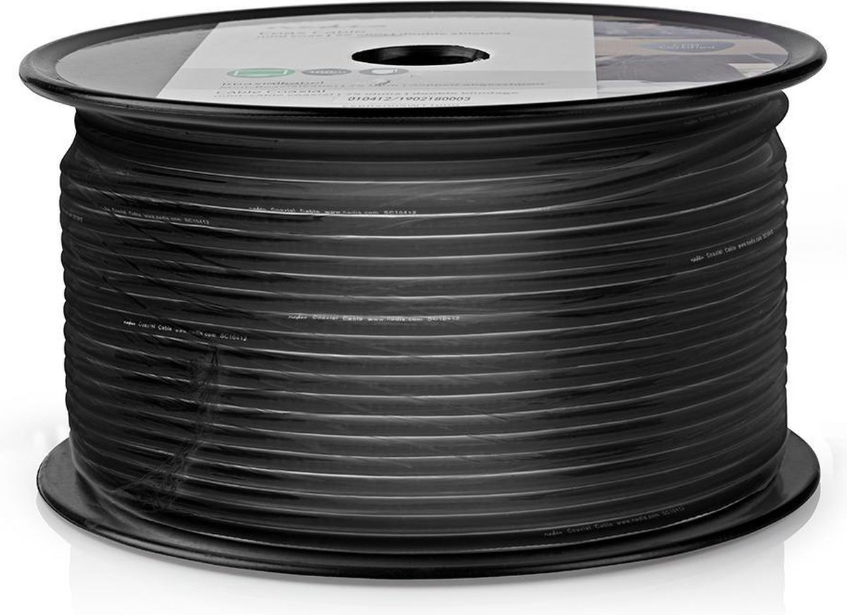 Nedis Coaxkabel Op Haspel | Csbr0210bk1000 | Zwart