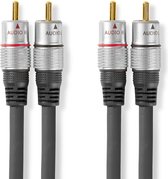 Nedis Stereo-Audiokabel | 2x RCA Male | 2x RCA Male | Verguld | 2.50 m | Rond | Antraciet | Doos