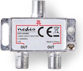 Nedis CATV-Splitter - 5 - 1000 MHz - Tussenschakeldemping: 4.2 dB - Outputs: 2 - 75 Ohm - Zink