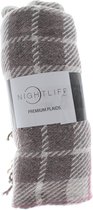 Nightlife Premium Plaid 150x200cm - Katoenmix - bruin/zachtroze/meerkleurig