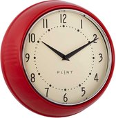 PLINT A/S - Retro wandklok - Rood - Quartz uurwerk
