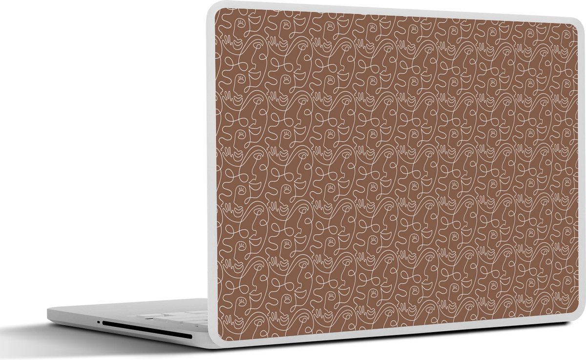 Afbeelding van product SleevesAndCases  Laptop sticker - 13.3 inch - Gezicht - Bruin - Design