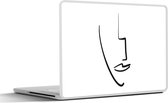 Laptop sticker - 17.3 inch - Gezicht - Vrouw - Abstract - 40x30cm - Laptopstickers - Laptop skin - Cover