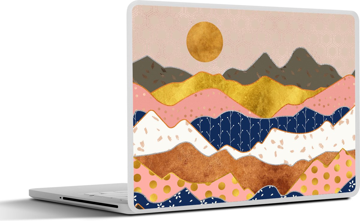Afbeelding van product SleevesAndCases  Laptop sticker - 15.6 inch - Pastel - Goud - Patronen