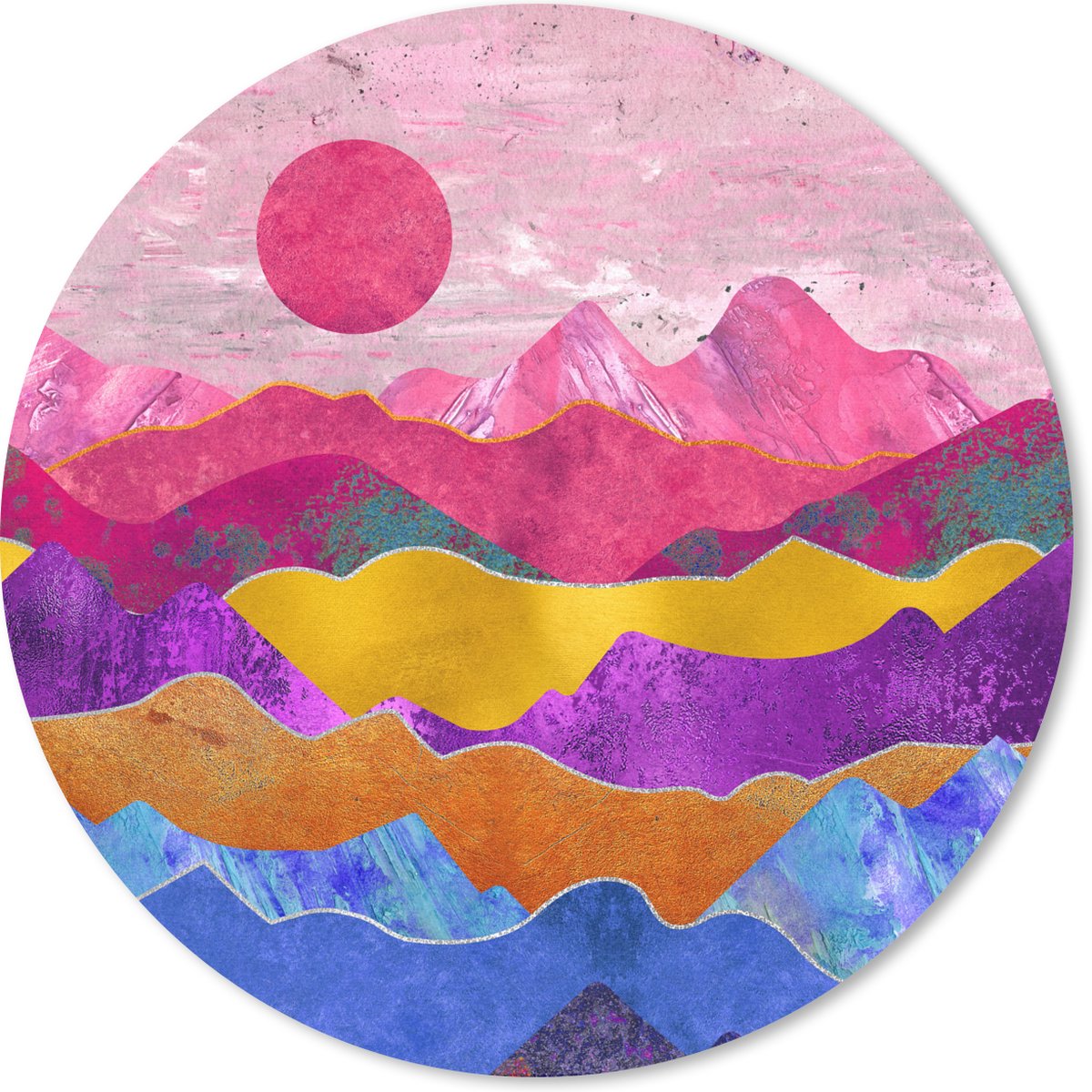 Muismat rond 20x20 cm - Mousepad Bi - Pride - Goud - Ronde muismatten