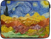 Laptophoes 17 inch - Van Gogh - Oude Meesters - Schilderij - Laptop sleeve - Binnenmaat 42,5x30 cm - Zwarte achterkant