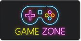 Muismat - Controller - Game - Neon - Zwart - Mousepad gaming - Bureau accessoires - 80x40 cm - Muismat zwart - Bureaumat onderlegger - Geschikt voor Gaming Muis en Gaming PC set - Schoolspullen tieners