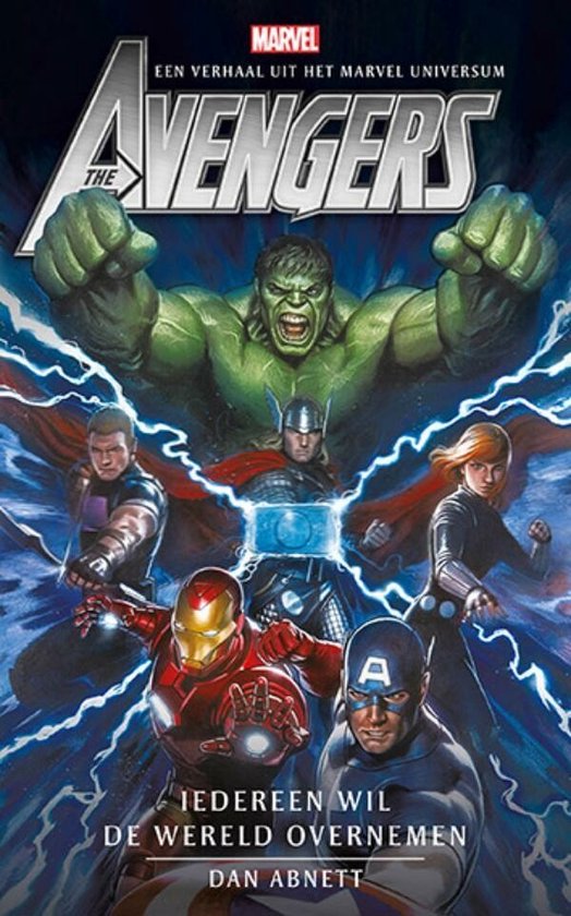 Bande dessinée The Avengers avec Hulk, Iron Man, Thor, Captain America, Black Widow et Black Panther. Le titre "The Avengers" est proéminent.