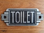 Toiletbordje van gietijzer - Deurbordje Toilet - Gietijzeren wandbord TOILET - 14.5x6 cm