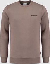 Purewhite -  Heren Regular Fit    Sweater  - Bruin - Maat XS