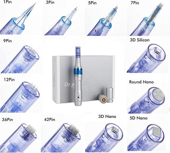 Microneedling cartridge Nano Bajonetsluiting- opzetstuk voor dr. Pen A6 & N2 – 5 losse cartridges – tbv permanente make-up