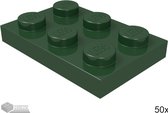 LEGO Plaat 2x3, 3021 Donkergroen 50 stuks