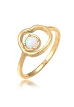 Elli Dames Ring Delicate Synthetische Opaal Organische Look in 925 Sterling Zilver