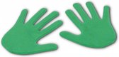 eSAM® Vloermarkeringen in Handvorm - markeerschijven - Lengte 14 CM - set van 2 handen - groen