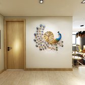 Ellanora® Unieke wandklok in pauwvorm - Metalen Moderne Kunst Wandklok - Wandklok voor Thuis Slaapkamer Kamer