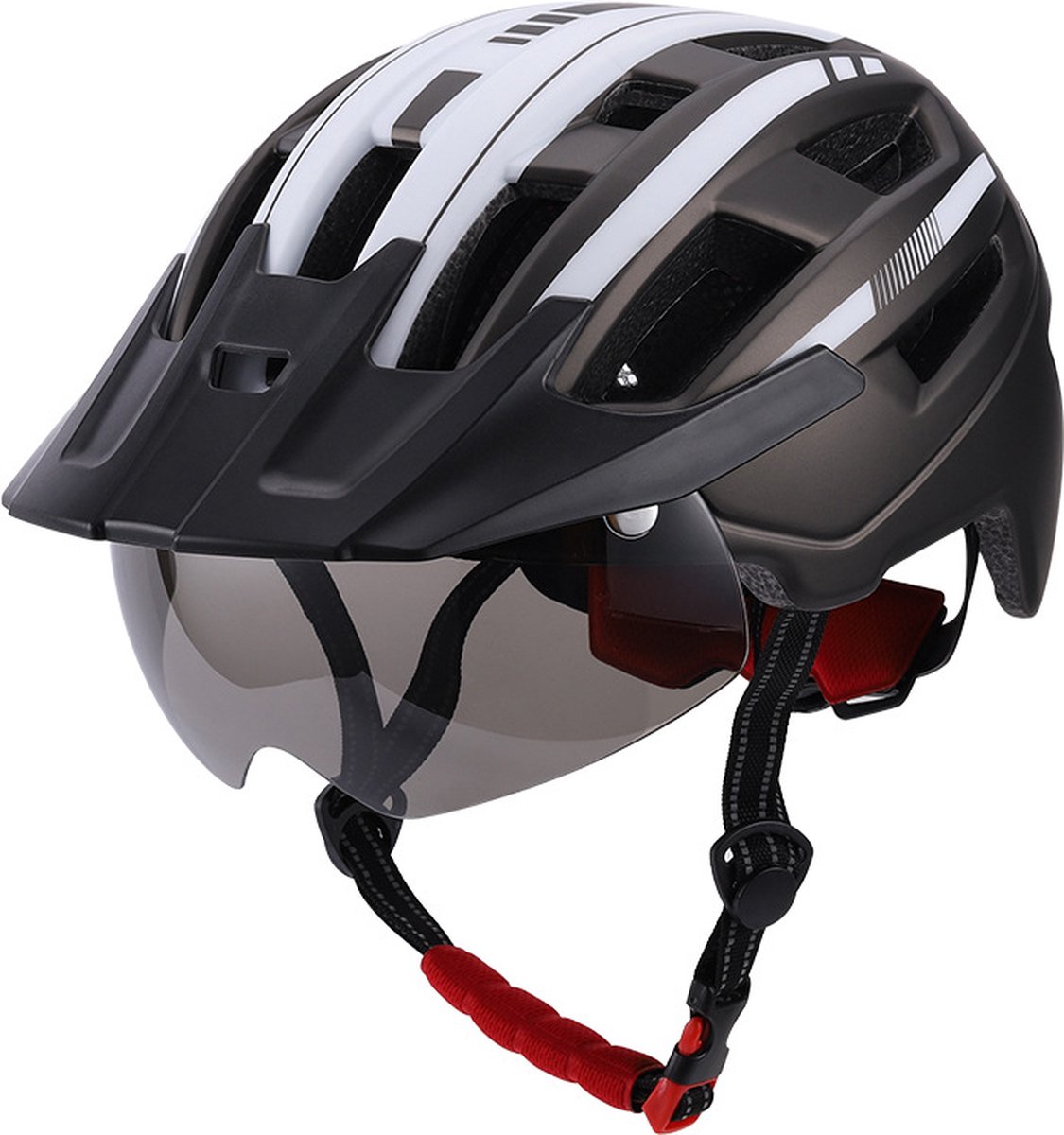 Casque de vélo avec visière pare-soleil rechargeable par USB pour