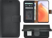 Xiaomi Mi 10T 5G Hoesje - Bookcase - Portemonnee Hoes Echt leer Wallet case Zwart