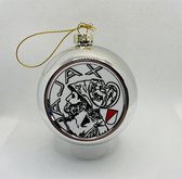 Kerstbal oude ajax logo/Kerstbal Ajax oude logo/Zilveren kerstbal logo ajax