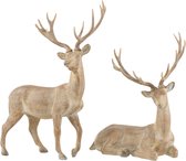 J-Line Set 2 Rendier Poly Lichtbruin Large