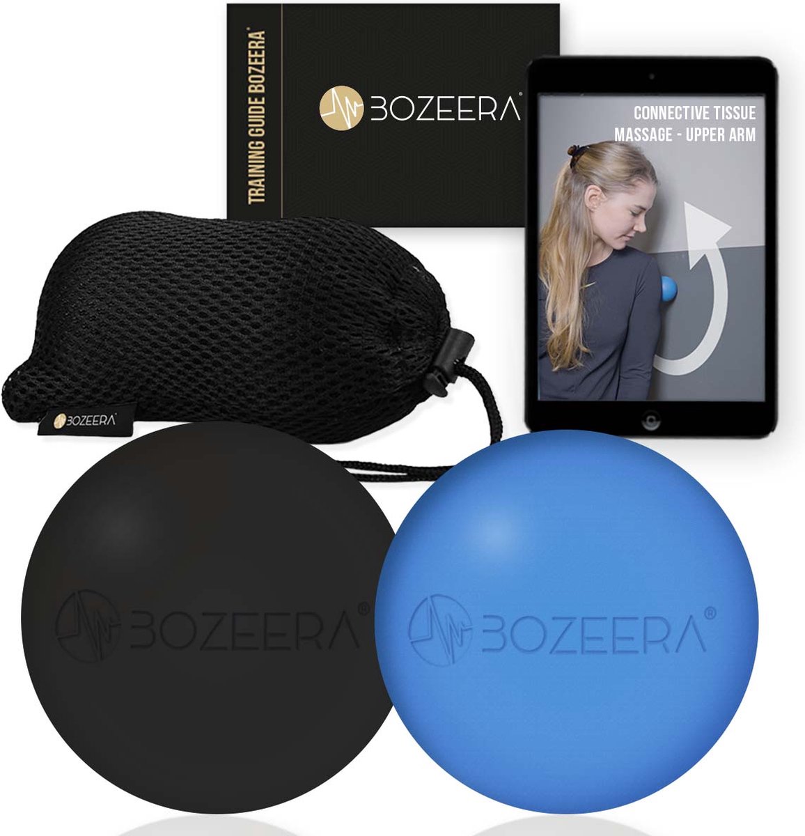 Goedkoopste BOZEERA Lacrosse Ballen - 2x 6cm Lacrosse Ball - Massageballen - Lacrosse Balls - Triggerpoint Ballen - Inclusief Video Handleiding Poster & Tas