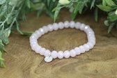 Bubbels Sieraden crystal armband soft  pink opal pearl shine - roze - Maat one size - f42