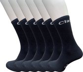 Classinn Crew inn plain geribbelde sokken katoen 12 Paar zwart Maat 39-42 met logo
