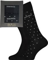 HUGO BOSS cadeauset sokken (2-pack) - zwart en zwart met wit gestipt -  Maat: 40-46