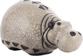 Crazy Clay Raku Classic - nijlpaard - large - raku geglazuurd beeld
