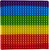 FIDGETLY | Mega vierkant pop it | 40/40cm | XXXXL Fidget toy | regenboog POPIT