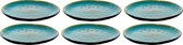 Palmer Bord Lotus 27.5 cm Turquoise Zwart Stoneware 6 stuk(s)